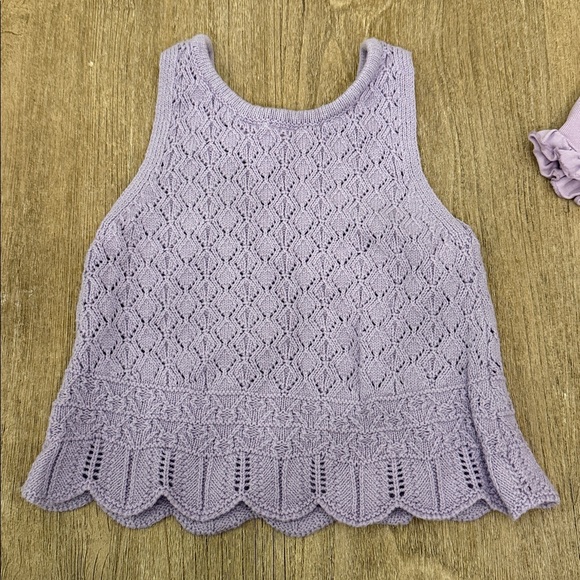 Zara Lavender Crochet Tank and Shorts Set Size 2-3 - Picture 3 of 6